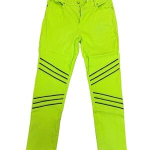 Diane Gilman Green Skinny Jeans Zipper Details Women’s 8 USED